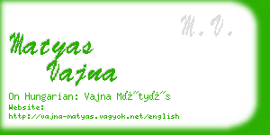 matyas vajna business card